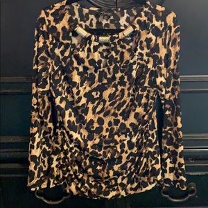 Beautiful leopard print top polyester and spandex